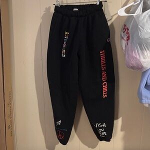 Champion Black Joggers with Colorful Graphics